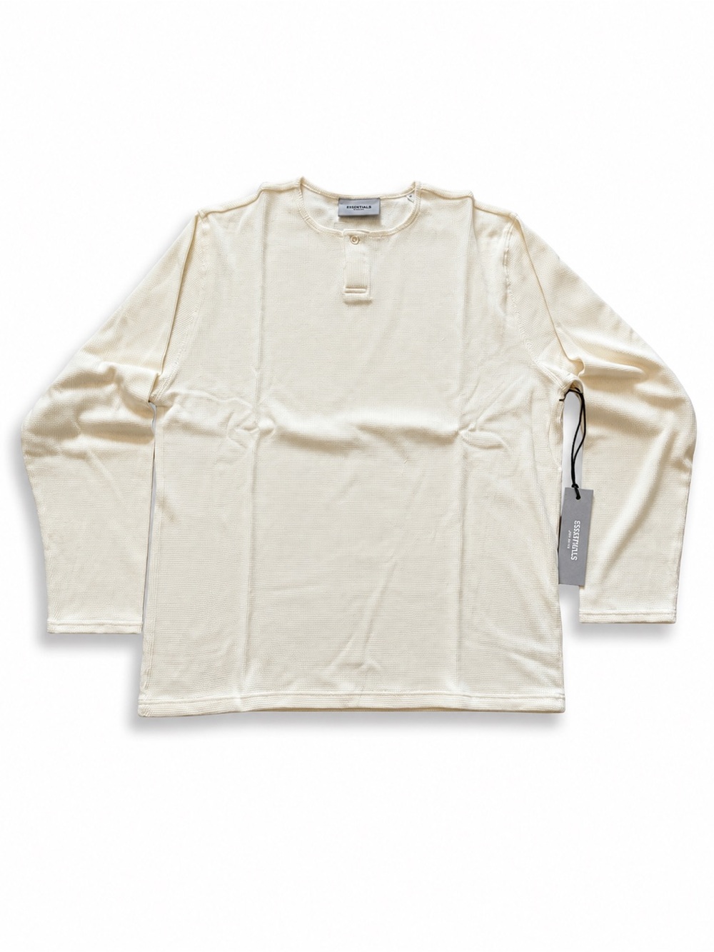 Essentials Cream Long-Sleeve Henley Shirt size M NWT authentic genuine brand